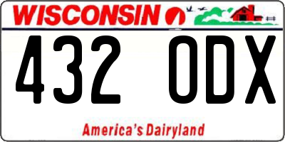 WI license plate 432ODX