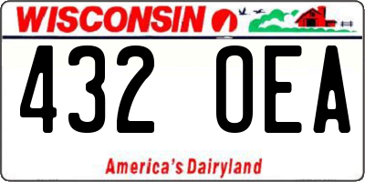 WI license plate 432OEA