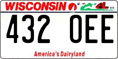 WI license plate 432OEE