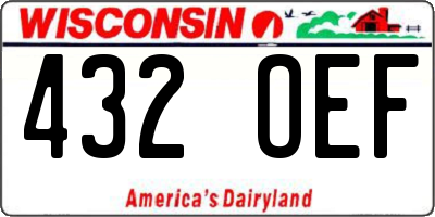 WI license plate 432OEF