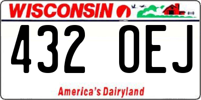 WI license plate 432OEJ