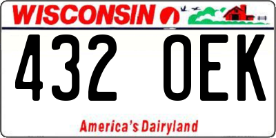 WI license plate 432OEK