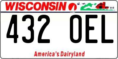 WI license plate 432OEL