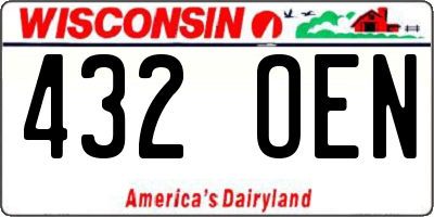 WI license plate 432OEN