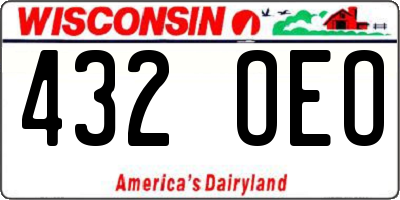 WI license plate 432OEO