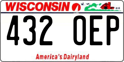 WI license plate 432OEP