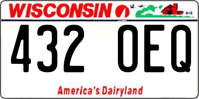 WI license plate 432OEQ