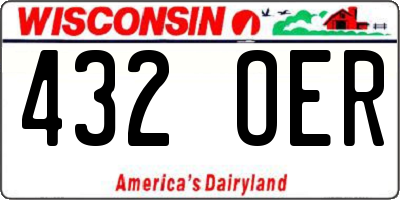 WI license plate 432OER
