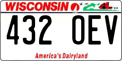 WI license plate 432OEV