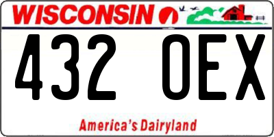 WI license plate 432OEX