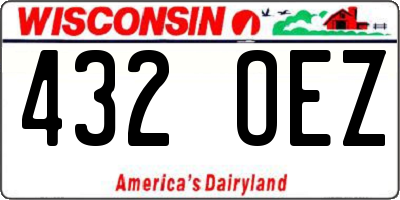 WI license plate 432OEZ