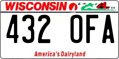WI license plate 432OFA