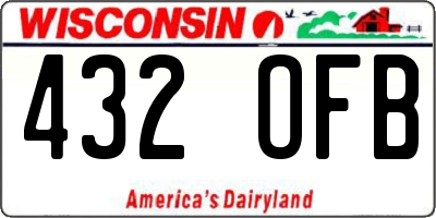 WI license plate 432OFB