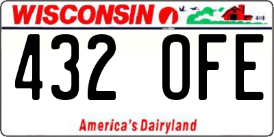 WI license plate 432OFE