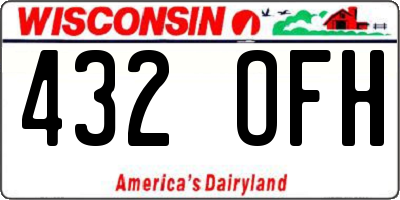 WI license plate 432OFH