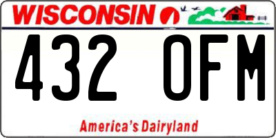 WI license plate 432OFM