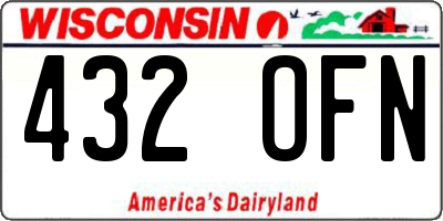 WI license plate 432OFN
