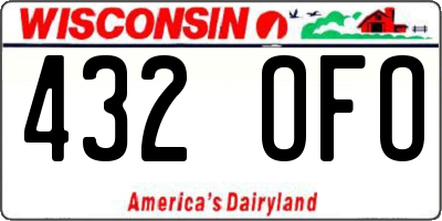 WI license plate 432OFO