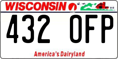 WI license plate 432OFP