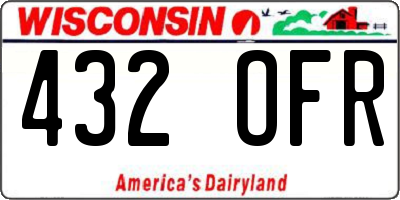 WI license plate 432OFR