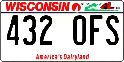 WI license plate 432OFS