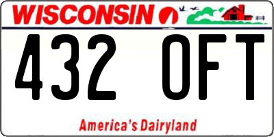 WI license plate 432OFT
