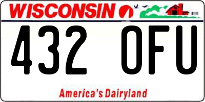 WI license plate 432OFU
