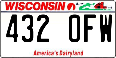 WI license plate 432OFW