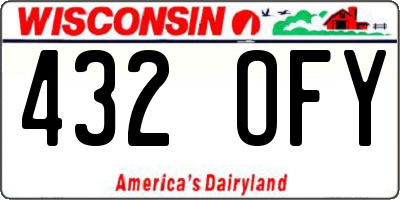 WI license plate 432OFY