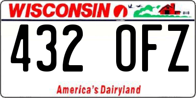 WI license plate 432OFZ