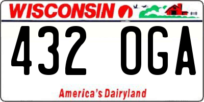 WI license plate 432OGA