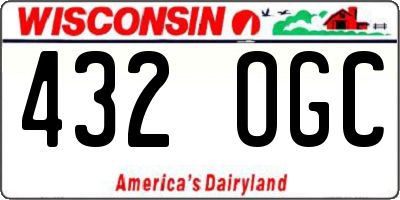 WI license plate 432OGC