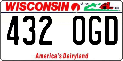 WI license plate 432OGD