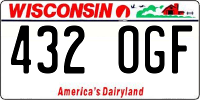 WI license plate 432OGF