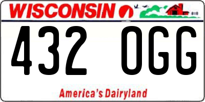 WI license plate 432OGG