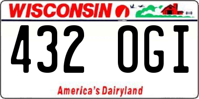 WI license plate 432OGI