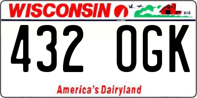 WI license plate 432OGK