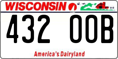 WI license plate 432OOB