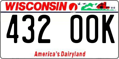 WI license plate 432OOK