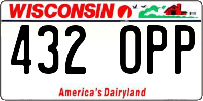 WI license plate 432OPP