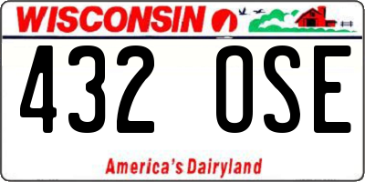 WI license plate 432OSE