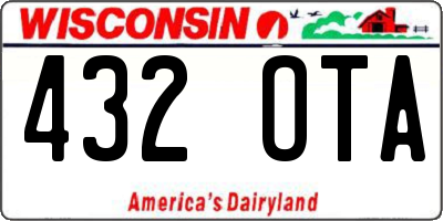 WI license plate 432OTA