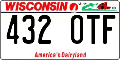 WI license plate 432OTF