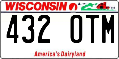 WI license plate 432OTM