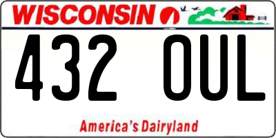 WI license plate 432OUL