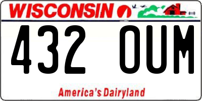 WI license plate 432OUM
