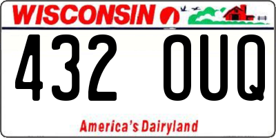 WI license plate 432OUQ