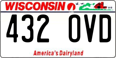 WI license plate 432OVD