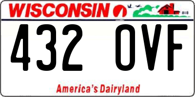 WI license plate 432OVF