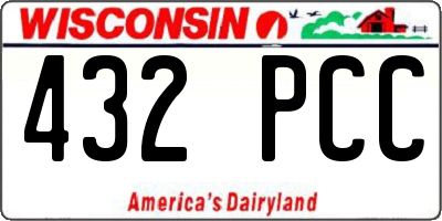 WI license plate 432PCC